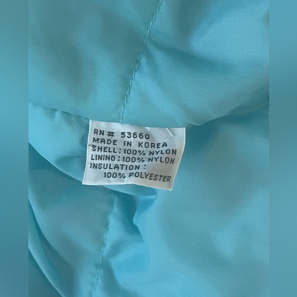 Vintage 80’s Forte Blue & Mint Puffer Bomber Jacket - Picture 11 of 16